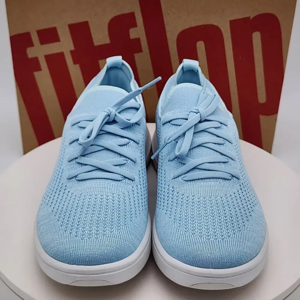 NEW - FitFlop Super-Q Knit Slip-On Lace Women's Sneakers Sky Blue - Size 7.5